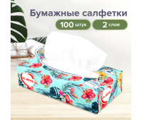 Салфетки косметические 100 шт. в картонном боксе 2-слойные, LAIMA "Everyday", 20х20 см, 113588