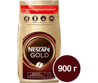Кофе Nescafe Gold сублимированный растворимый 900г пакет, 515916