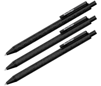 Ручка шариковая автоматическая Berlingo "DoubleBlack" синяя, 0,7мм, игольчатый стержень CBm_07010 319390