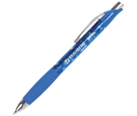 Ручка гелевая автоматическая с грипом BRAUBERG "Jet Gel", СИНЯЯ, печать, узел 0,6 мм, линия письма 0,4 мм, 142690