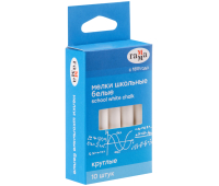 Мелки школьные Гамма, белые, 10шт., мягкие, круглые, картонная упаковка, европодвес, 292217