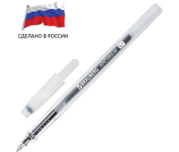 Ручка гелевая РОССИЯ "АРКТИКА-М", ЧЕРНАЯ, корпус тонированный, узел 0,7 мм, линия письма 0,5 мм, BRAUBERG, 143958