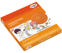 Пластилин Гамма "Оранжевое солнце", 12 цветов (10 классич., золотой, серебряный), 172г, со стеком, картон. упаковка 312972