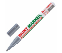 Маркер-краска лаковый (paint marker) 2 мм, СЕРЕБРЯНЫЙ, БЕЗ КСИЛОЛА (без запаха), алюминий, BRAUBERG PROFESSIONAL, 150866