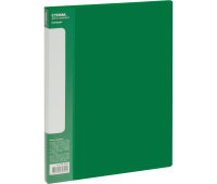Папка с боковым зажимом СТАММ "Стандарт" А4, 17мм, 700мкм, пластик, зеленая, 355328