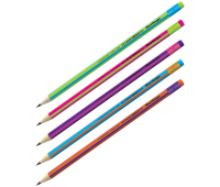 Карандаш ч/г Berlingo "Fuze" HB, трехгранный, заточен., с ластиком, ассорти, BP00865, 276672