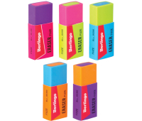 Ластик Berlingo "Fuze", цвета ассорти, 50*20*11мм, BLc_00380, 281896
