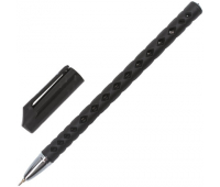 Ручка шариковая масляная BRAUBERG "Orient", ЧЕРНАЯ, корпус черный, игольчатый узел 0,7 мм, линия письма 0,35 мм, 143000