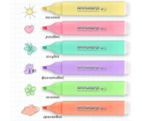 Набор текстовыделителей ЮНЛАНДИЯ 6 шт., АССОРТИ, "COLORSTAR PASTEL", линия 1-4 мм, 151717
