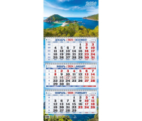 Календарь настенный 3-х блочный "Тихая бухта" на 2024 год КБ12-24 1781868