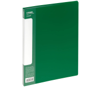 Папка с 40 вкладышами СТАММ "Стандарт" А4, 21мм, 600мкм, пластик, зеленая, ММ-30620, 355306
