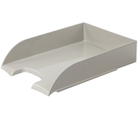 Лоток горизонтальный для бумаг BRAUBERG "Office style", 320х245х65 мм, серый, 237287