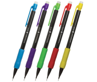 Карандаш механический 0,5 мм,  " MP-422, ластик, резиновый грип, корпус черный, детали ассорти, 181422