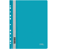 Папка-скоросшиватель пластик. перф. СТАММ А4, 180мкм, бирюзовая с прозр. верхом, ММ-31272, 362118