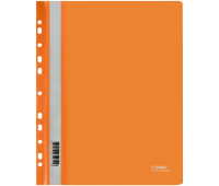 Папка-скоросшиватель пластик. перф. СТАММ А4, 180мкм, оранжевая с прозр. верхом, ММ-31274, 362119
