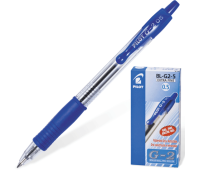 Ручка гелевая автоматическая синяя с резиновым упором, толщина письма 0,3 мм PILOT BL-G2-5/7 (140380)