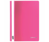 Скоросшиватель пластиковый BRAUBERG, А4, 130/180 мкм, розовый, 228672