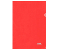 Папка-уголок СТАММ А4, 180мкм, пластик, прозрачная, красная 356787