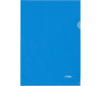 Папка-уголок СТАММ А4, 180мкм, пластик, прозрачная, синяя 356788