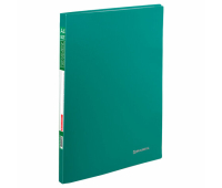 Папка 20 вкладышей BRAUBERG "Office", зеленая, 0,5 мм, 222627