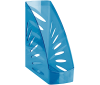 Лоток для бумаг вертикальный СТАММ "Тропик", тонированный голубой, ширина 110мм, ЛТВ-31249, 351551
