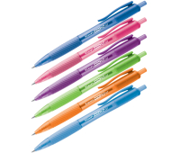 Ручка шариковая автоматическая Luxor "Micra X II" синяя, 0,7мм, грип, корпус ассорти 286871