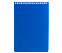 Блокнот А5 146х205 мм, 60 л., гребень, перфорация на отрыв, лакированный, BRAUBERG, Синий, 111274