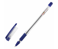 Ручка шариковая масляная с грипом STAFF "Basic OBP-11", СИНЯЯ, узел 1 мм, линия письма 0,5 мм, 143744