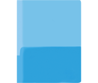 Папка-уголок OfficeSpace А4, 180мкм, 2 внутренних кармана, прозрачная синяя, 363211