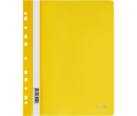 Папка-скоросшиватель пластик. перф. СТАММ А4, 180мкм, желтая с прозр. верхом, ММ-30919, 356771