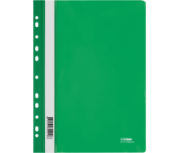 Папка-скоросшиватель пластик. перф. СТАММ А4, 180мкм, зеленая с прозр. верхом, ММ-30921, 356772