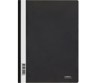 Папка-скоросшиватель пластик. СТАММ А4, 180мкм, черная с прозр. верхом, ММ-30915, 356769