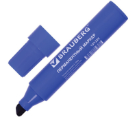 Маркер перманентный BRAUBERG "JUMBO", СИНИЙ, ШИРОКАЯ ЛИНИЯ ПИСЬМА, скошенный наконечник, 3-10 мм, 151225