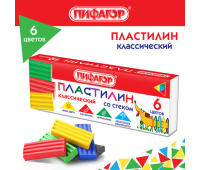 Пластилин классический ПИФАГОР "Веселая такса", 6 цв. , 106674