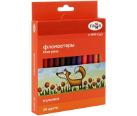 Фломастеры Гамма "Мультики", 24цв., смываемые, картон. упаковка, европодвес 286578/361798