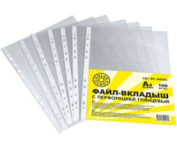 Файл-вкладыш c перфорацией А4 DOLCE COSTO Эконом 20 мкм, глянцевый, 100 шт./упак D00095