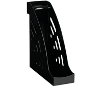 Лоток для бумаг вертикальный СТАММ "Эксперт", черный, ширина 95мм 351536