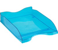 Лоток для бумаг горизонтальный СТАММ "Тропик", тонированный голубой ЛТГ-31253