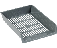 Лоток для бумаг горизонтальный СТАММ "Респект", сетчатый, серый