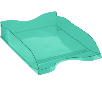 Лоток для бумаг горизонтальный СТАММ "Тропик", тонированный мятный, ЛТГ-31252, 351658