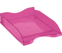 Лоток для бумаг горизонтальный СТАММ "Тропик", тонированный розовый, ЛТГ-31250, 351656