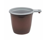 Одноразовые чашки 0,20 л, 50 штук, бело-корич., для чая и кофе