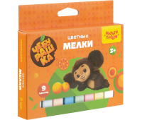 Мелки цветные Мульти-Пульти "Чебурашка", 9цв., картонная коробка, европодвес