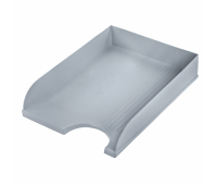 Лоток горизонтальный для бумаг BRAUBERG "Standard", 350х253х65 мм, серый, 238347
