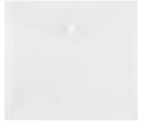 Папка-конверт на кнопке СТАММ А5+, 150мкм, пластик, прозрачная, бесцветная, ММ-32276, 343174