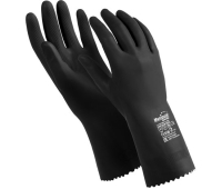 Перчатки латексные MANIPULA "КЩС-2", ультратонкие, размер 9-9,5 (L), черные, L-U-032/CG-943 605831