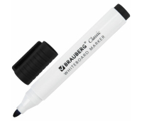 Маркер стираемый для белой доски ЧЕРНЫЙ, BRAUBERG "CLASSIC", 3 мм, с клипом, 152113