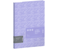 Папка на 4 кольцах Berlingo "Starlight S", 24мм, 600мкм, фиолетовая, D-кольца, с внутр. карманом, с рисунком, RB4_4D904, 323535