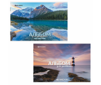 Альбом для рисования А4 40 л., скоба, обложка картон, BRAUBERG, 205х290 мм, "Nature" (2 вида), 106704