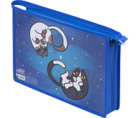 Папка для тетрадей ЮНЛАНДИЯ А4, 1 отделение, картон/пластик, конгрев, на молнии, "Ying Yang", 272132